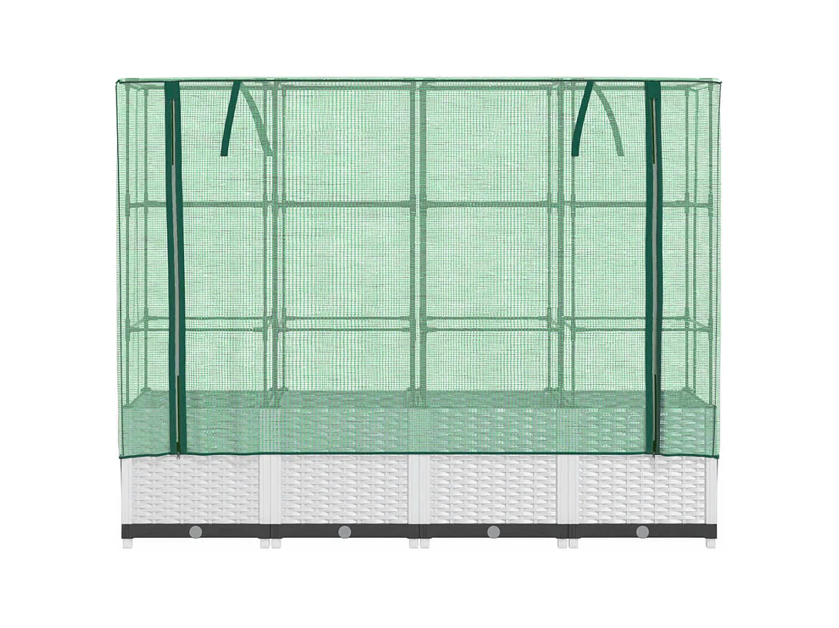 Jardinière bac lit surélevé blanche 160 x 40 x 138 cm 02_0038752