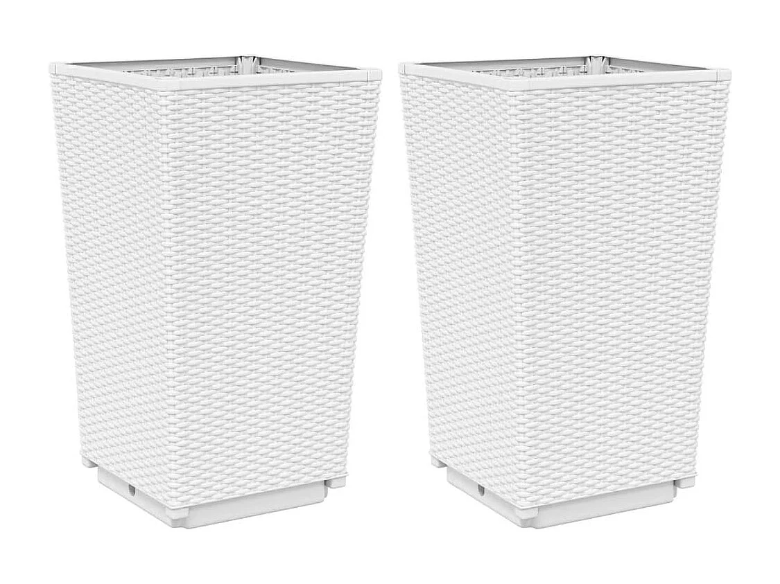 Jardinière bac lit surélevé blanche 32.5 x 32.5 x 57 cm 02_0038935