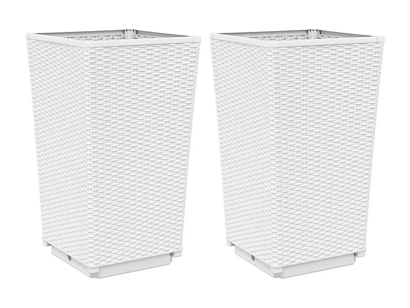 Jardinière bac lit surélevé blanche 32.5 x 32.5 x 57 cm 02_0038935