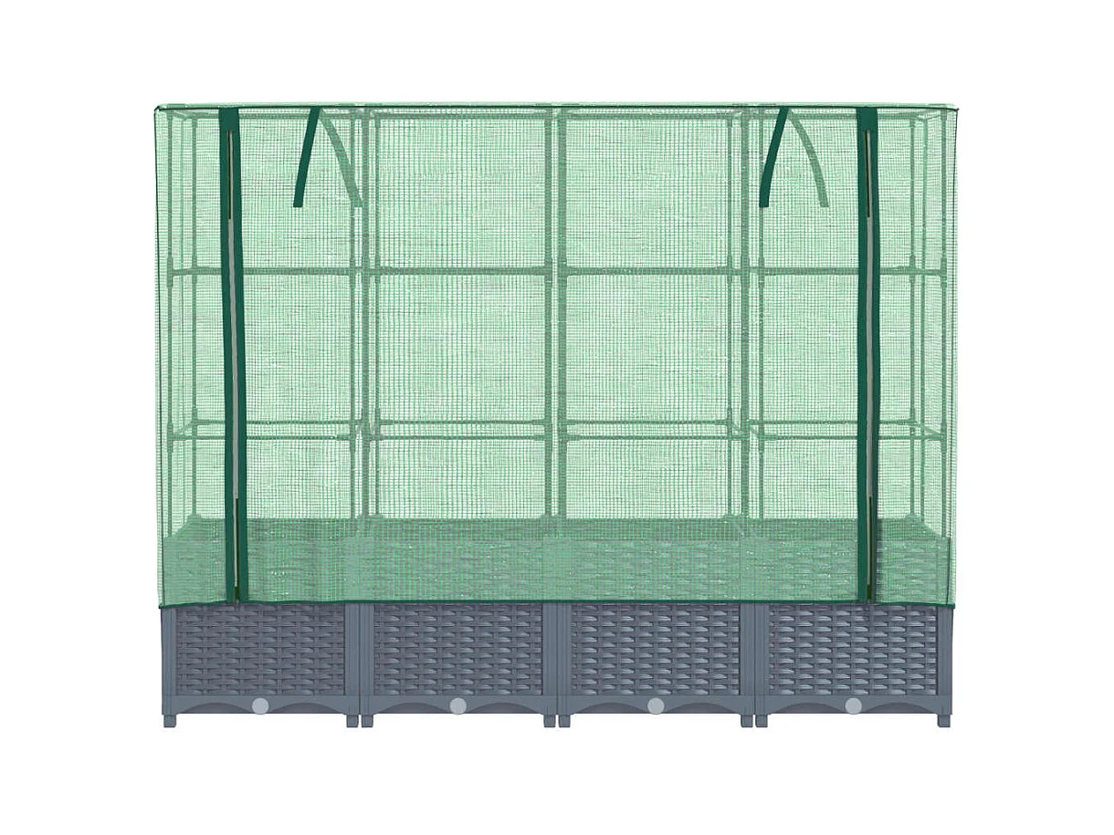 Jardinière bac lit surélevé grise 160 x 40 x 138 cm 02_0038753