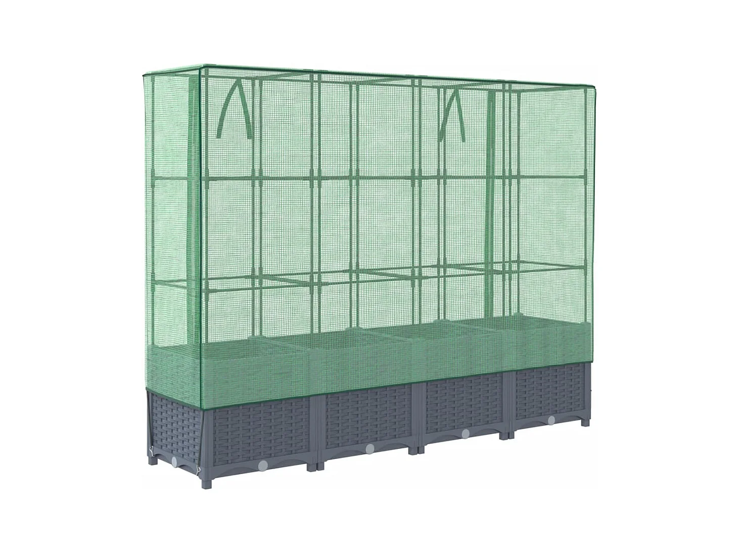 Jardinière bac lit surélevé grise 160 x 40 x 138 cm 02_0038753