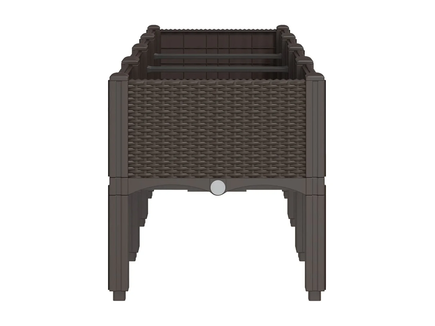 Floreira canteiro elevado floreira terraço jardim com pés 160 x 40 x 42 cm PP marrom 02_0038159
