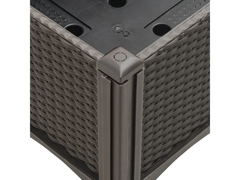 Floreira canteiro elevado floreira terraço jardim com pés 160 x 40 x 42 cm PP marrom 02_0038159