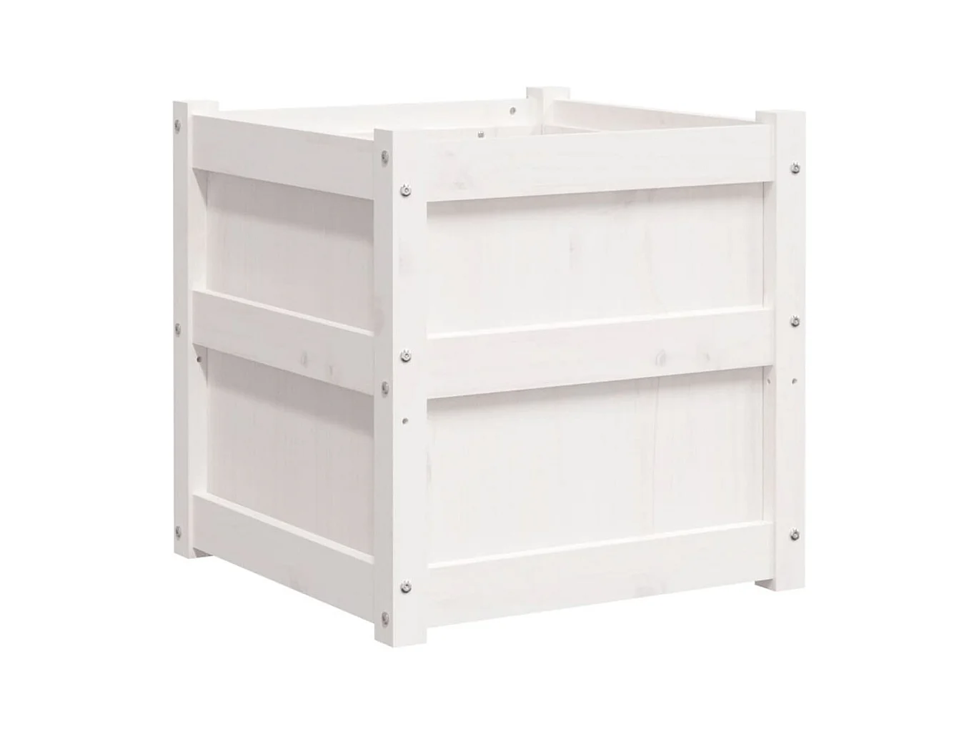 Jardinière bac lit surélevé bois blanche 50 x 50 x 50 cm 02_0039040