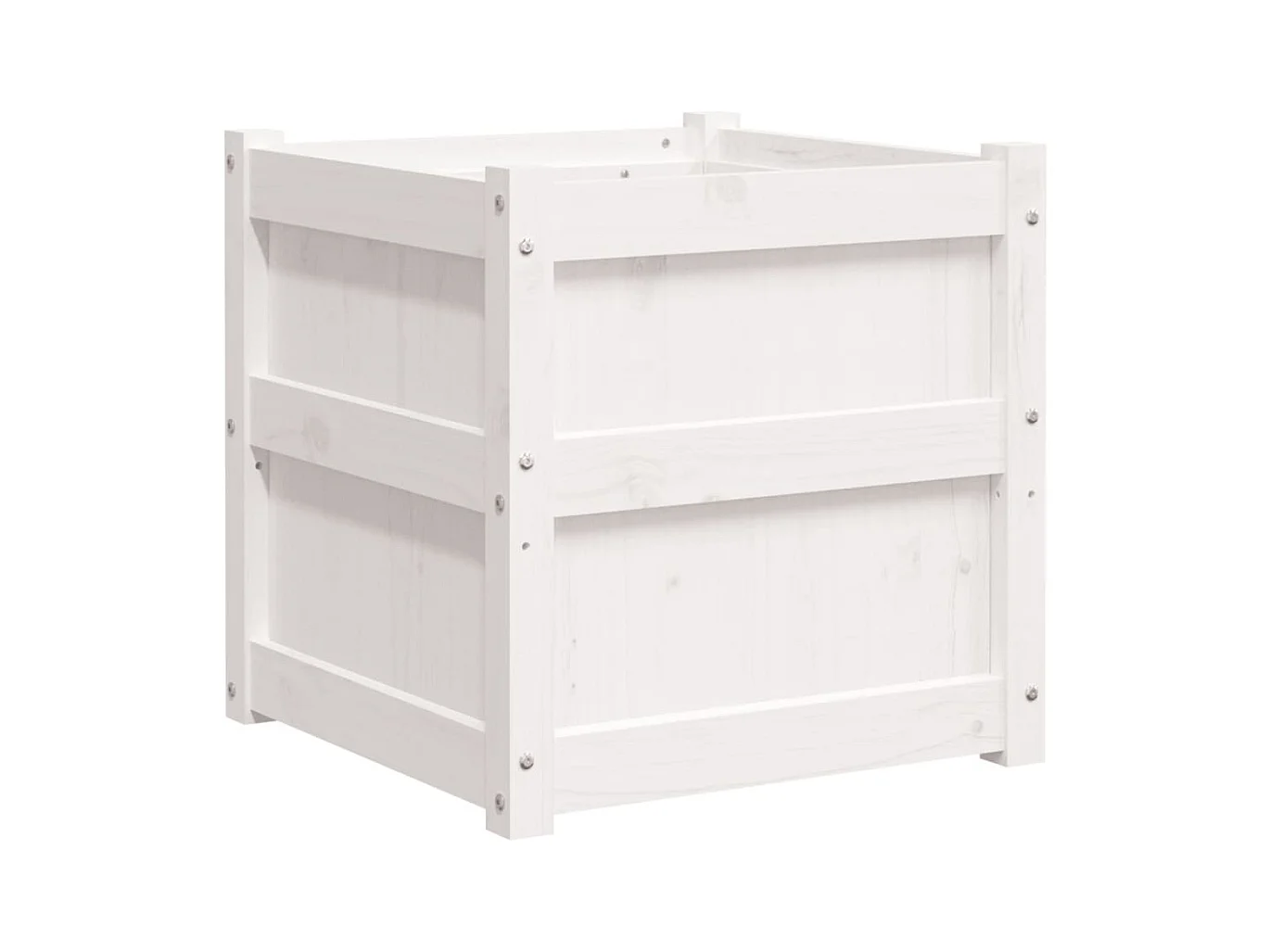 Jardinière bac lit surélevé bois blanche 50 x 50 x 50 cm 02_0039040