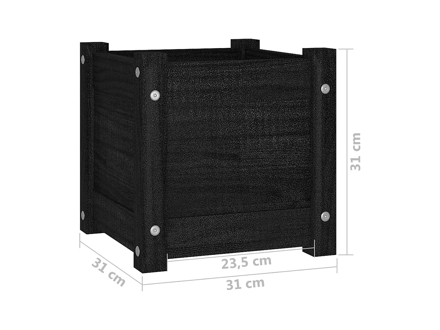 Jardinière bac lit surélevé bois marron 31 x 31 x 31 cm 02_0038889