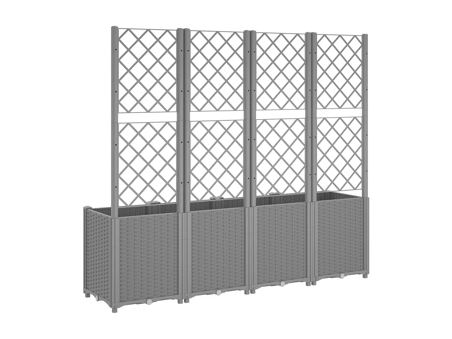 Jardinière bac lit surélevé grise 160 x 40 x 140 cm 02_0038350