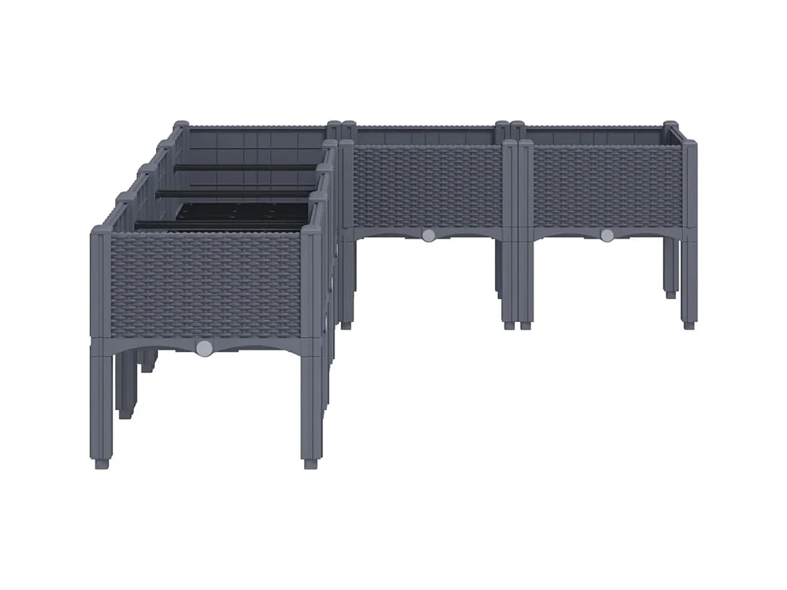 Jardinière bac lit surélevé grise 160 x 120 x 42 cm 02_0038154