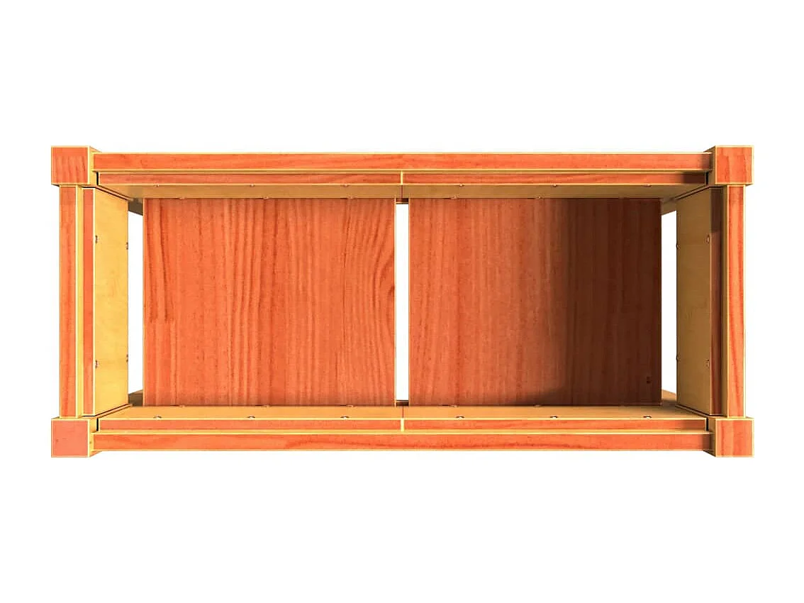 Portavaso per fioriera aiuola rialzata piante fiori giardino terrazze set da 2 con piedini in cera legno di pino massiccio marrone 02_0039024