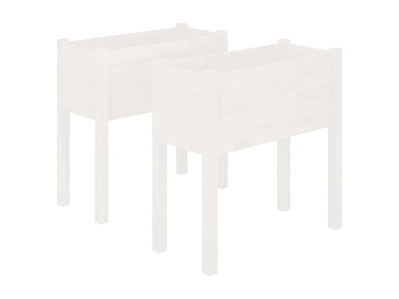 Jardinière bac lit surélevé bois blanche 70 x 31 x 70 cm 02_0038999