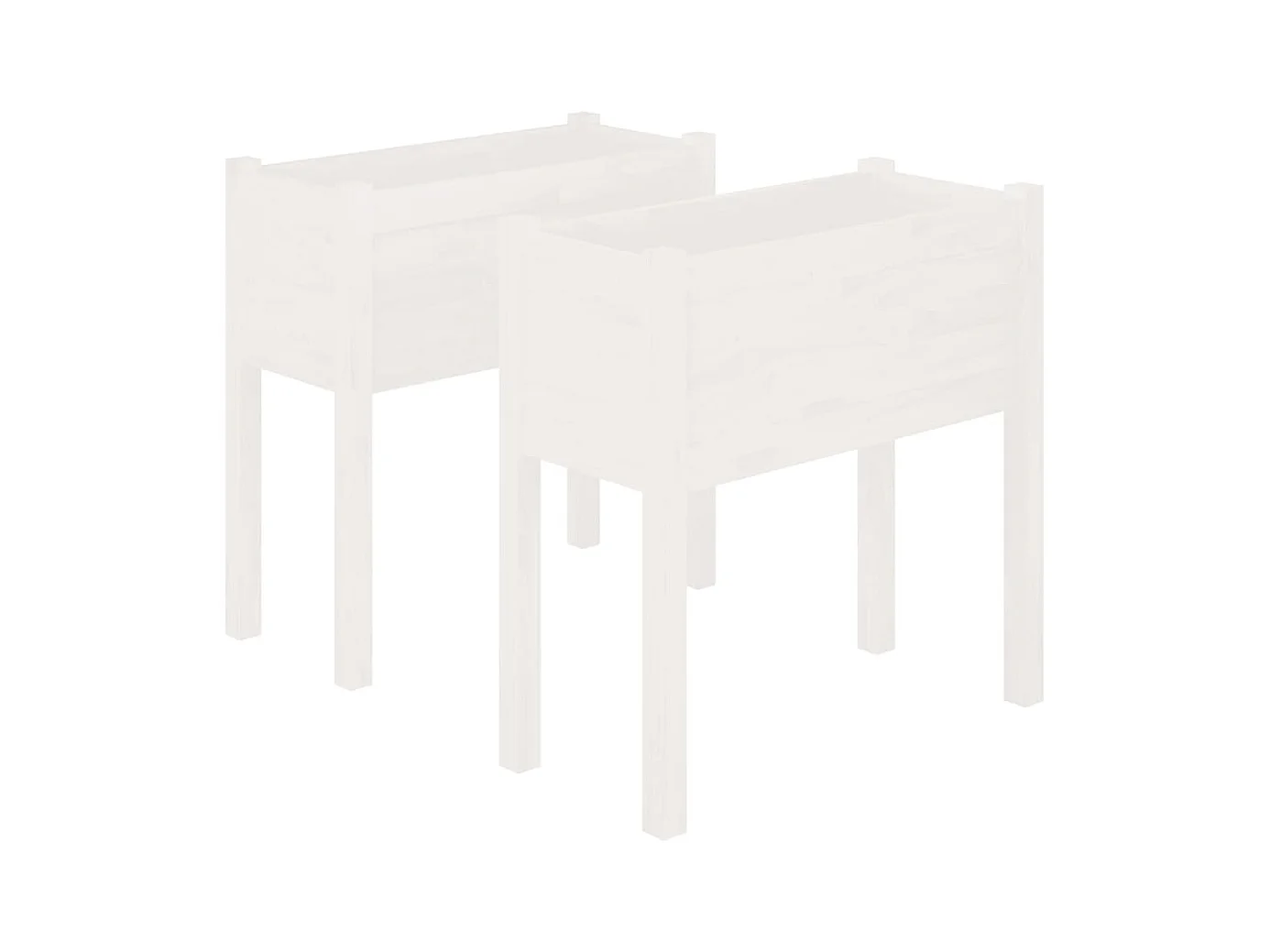 Jardinière bac lit surélevé bois blanche 70 x 31 x 70 cm 02_0038999