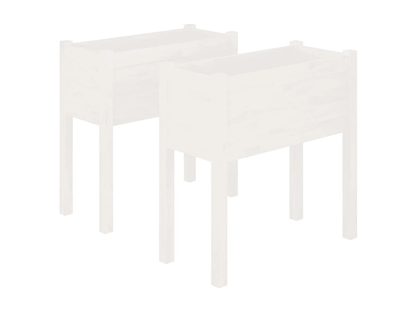 Jardinière bac lit surélevé bois blanche 70 x 31 x 70 cm 02_0038999