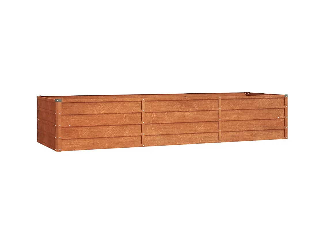 Fioriera rialzata per terrazza giardino fioriera arrugginita 240 x 80 x 45 cm acciaio corten marrone 02_0039868