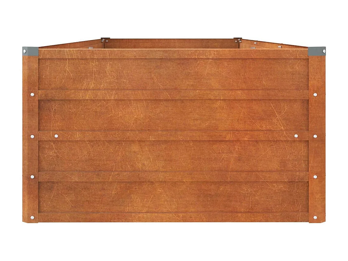 Jardinera para terraza o jardín color óxido 240 x 80 x 45 cm acero corten marrón 02_0039868