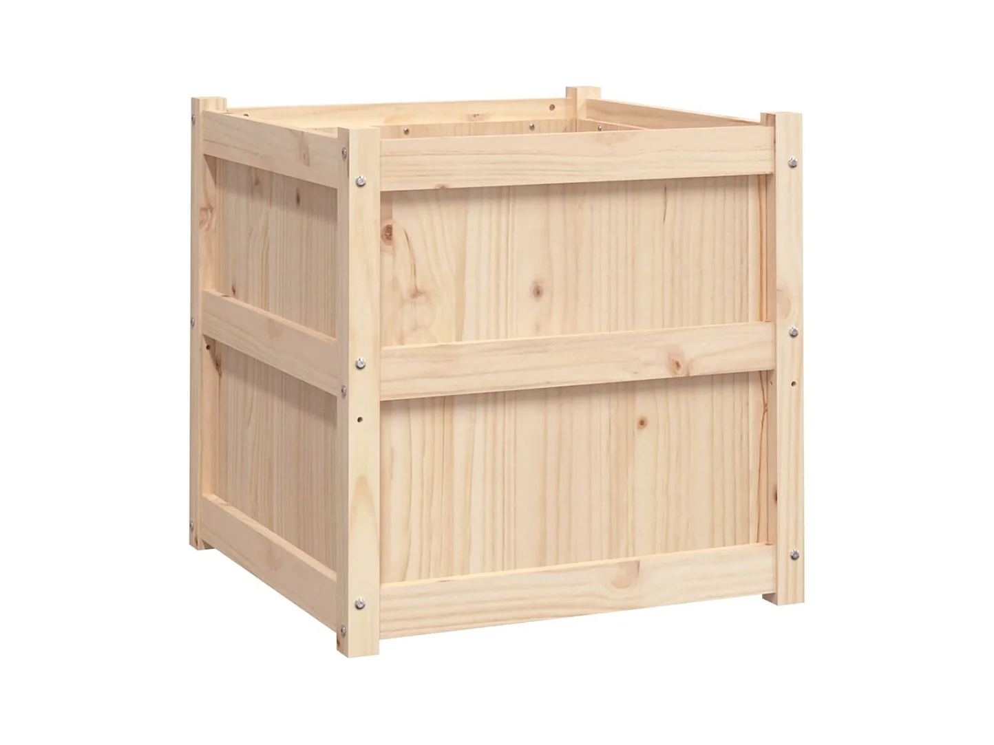 Macetero bancal elevado plantas flores terraza exterior jardín 60 x 60 x 60 cm madera maciza de pino marrón 02_0038558