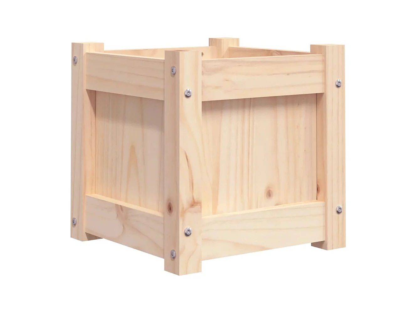 Vassoio per fioriera aiuola rialzata piante fiori terrazza giardino 31 x 31 x 31 cm legno di pino massiccio marrone 02_0037498