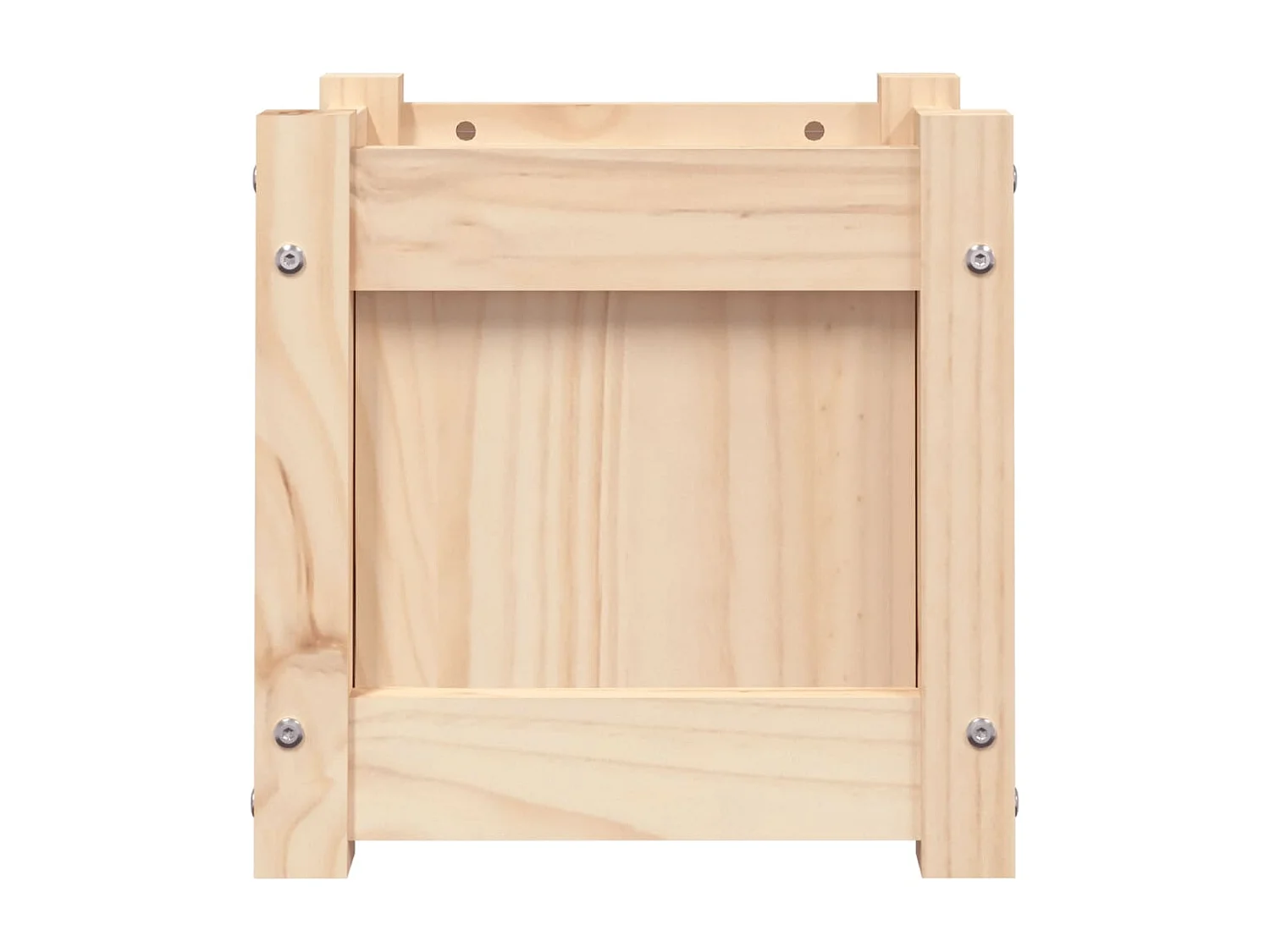 Macetero bancal elevado plantas flores terraza jardín 31 x 31 x 31 cm madera maciza de pino marrón 02_0037498