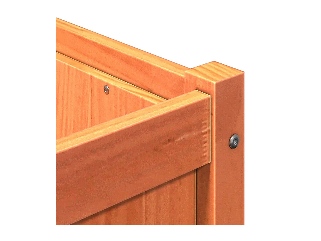 Macetero bancal elevado plantas flores terraza jardín cera 180 x 50 x 50 cm madera maciza de pino marrón 02_0038449