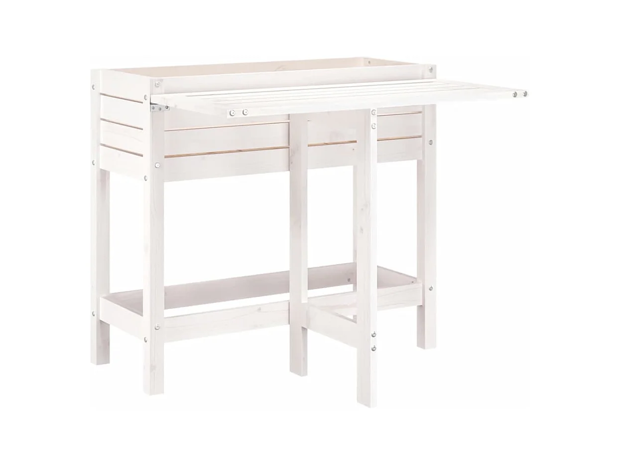 Jardinière bac lit surélevé bois blanche 84 x 73 x 75 cm 02_0038585