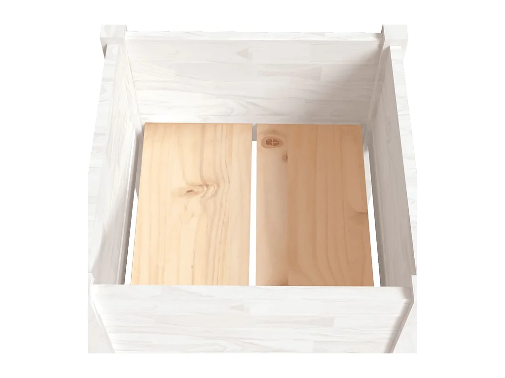 Jardinière bac lit surélevé bois blanche 50 x 50 x 70 cm 02_0038994
