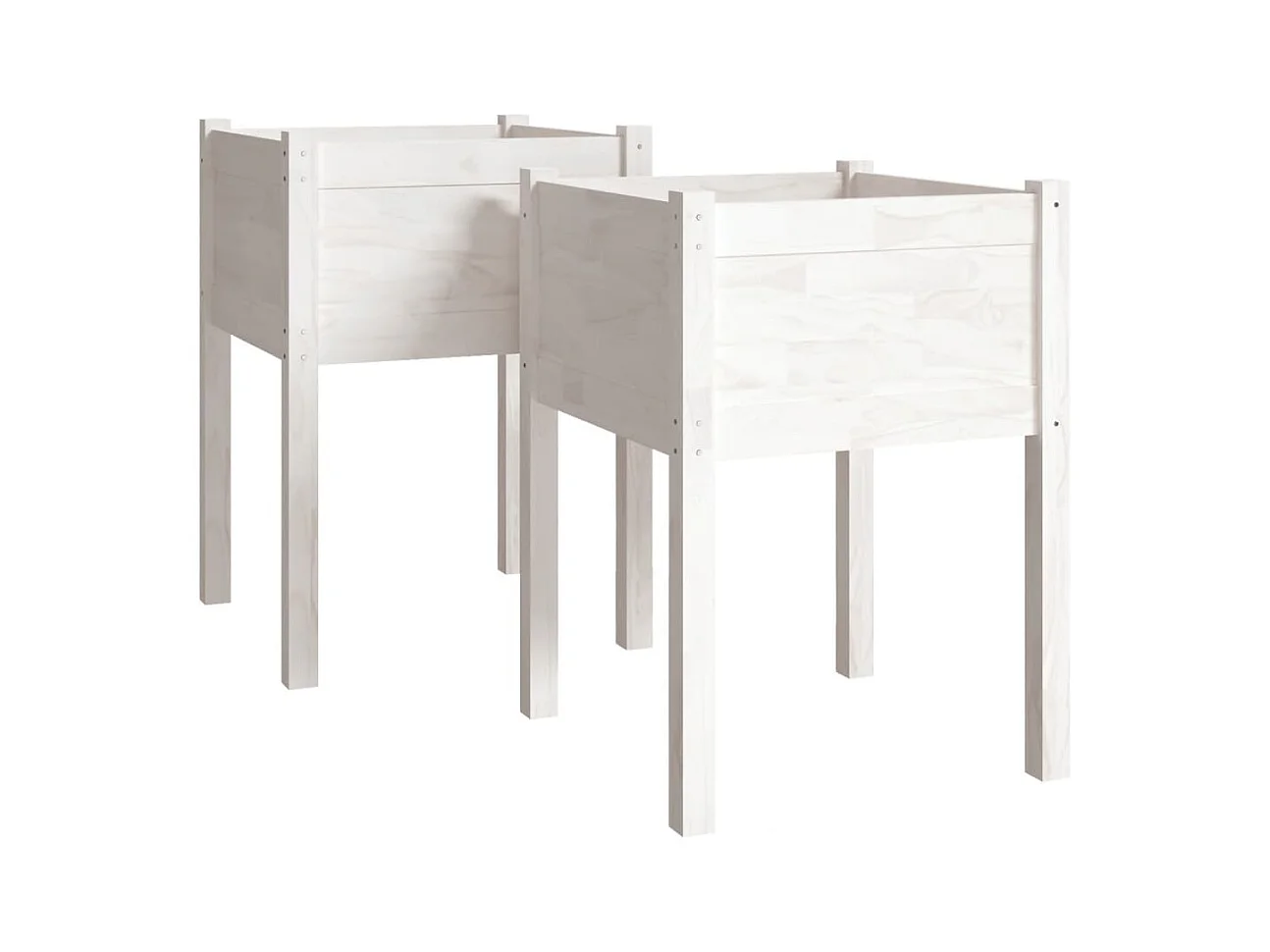 Jardinière bac lit surélevé bois blanche 50 x 50 x 70 cm 02_0038994