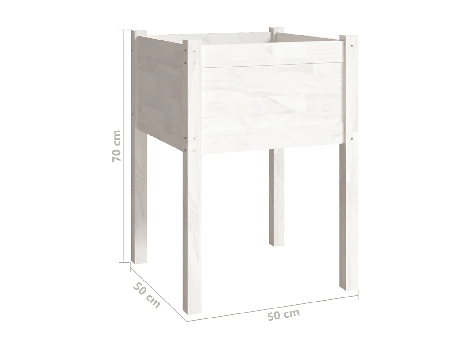 Macetero arriate elevado plantas flores jardín terrazas juego de 2 50 x 50 x 70 cm madera maciza de pino blanco 02_0038994