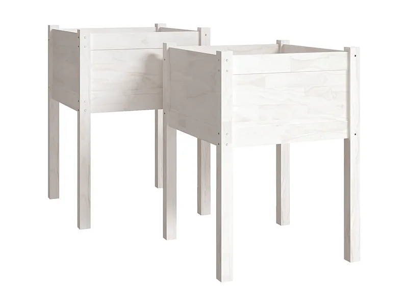 Macetero arriate elevado plantas flores jardín terrazas juego de 2 50 x 50 x 70 cm madera maciza de pino blanco 02_0038994