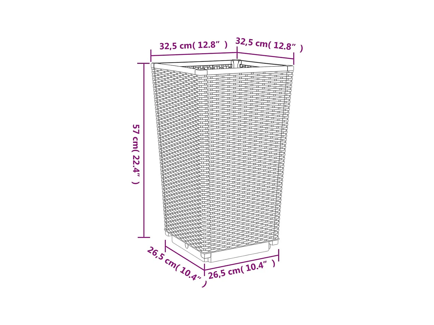 Jardinera para parterres elevados jardineras flores jardín terrazas juego de 2 325 x 325 x 57 cm polipropileno negro 02_0038937