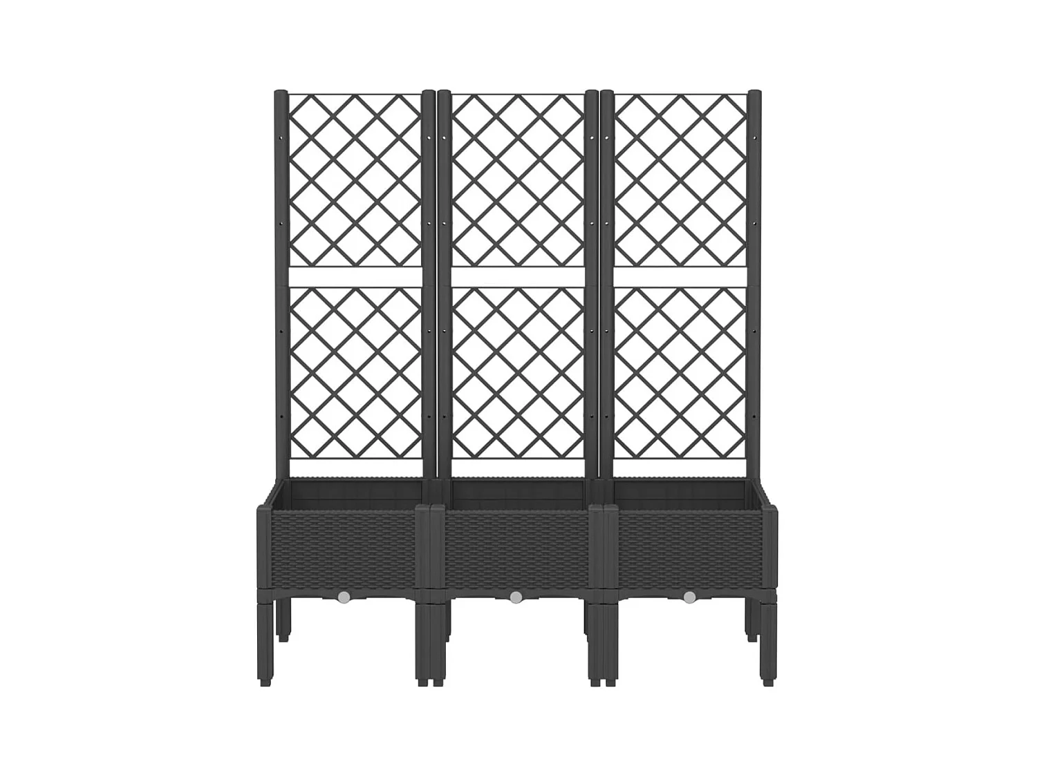 Jardinière bac lit surélevé noire 120 x 40 x 142 cm 02_0038241