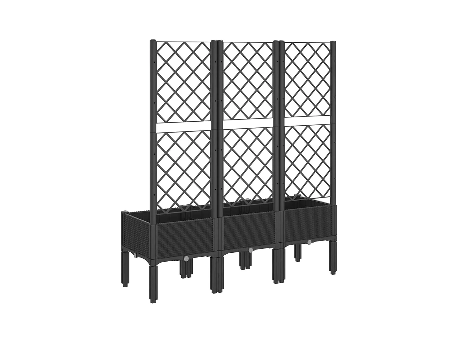 Jardinière bac lit surélevé noire 120 x 40 x 142 cm 02_0038241