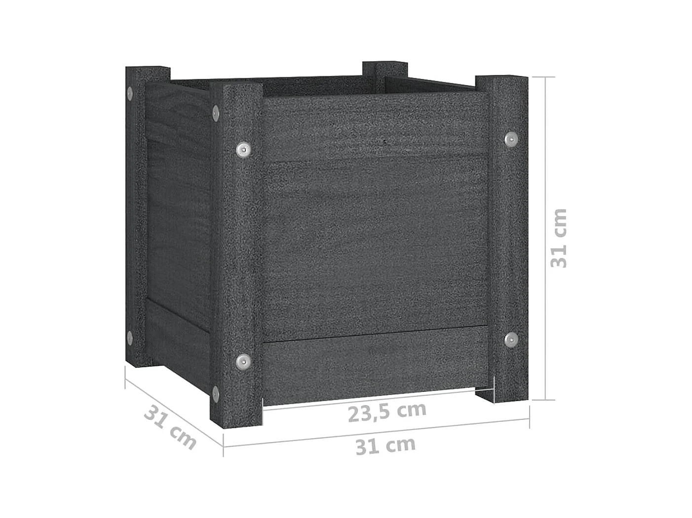 Jardinière bac lit surélevé bois marron 31 x 31 x 31 cm 02_0038540