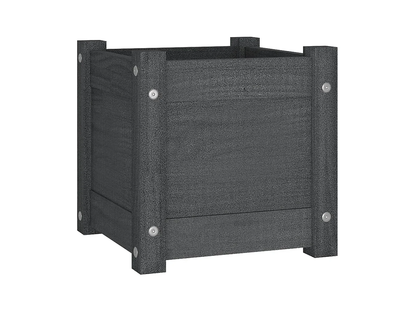 Vaso per fioriera aiuola rialzata piante fiori terrazza giardino esterno 31 x 31 x 31 cm legno massello di pino grigio 02_0038540