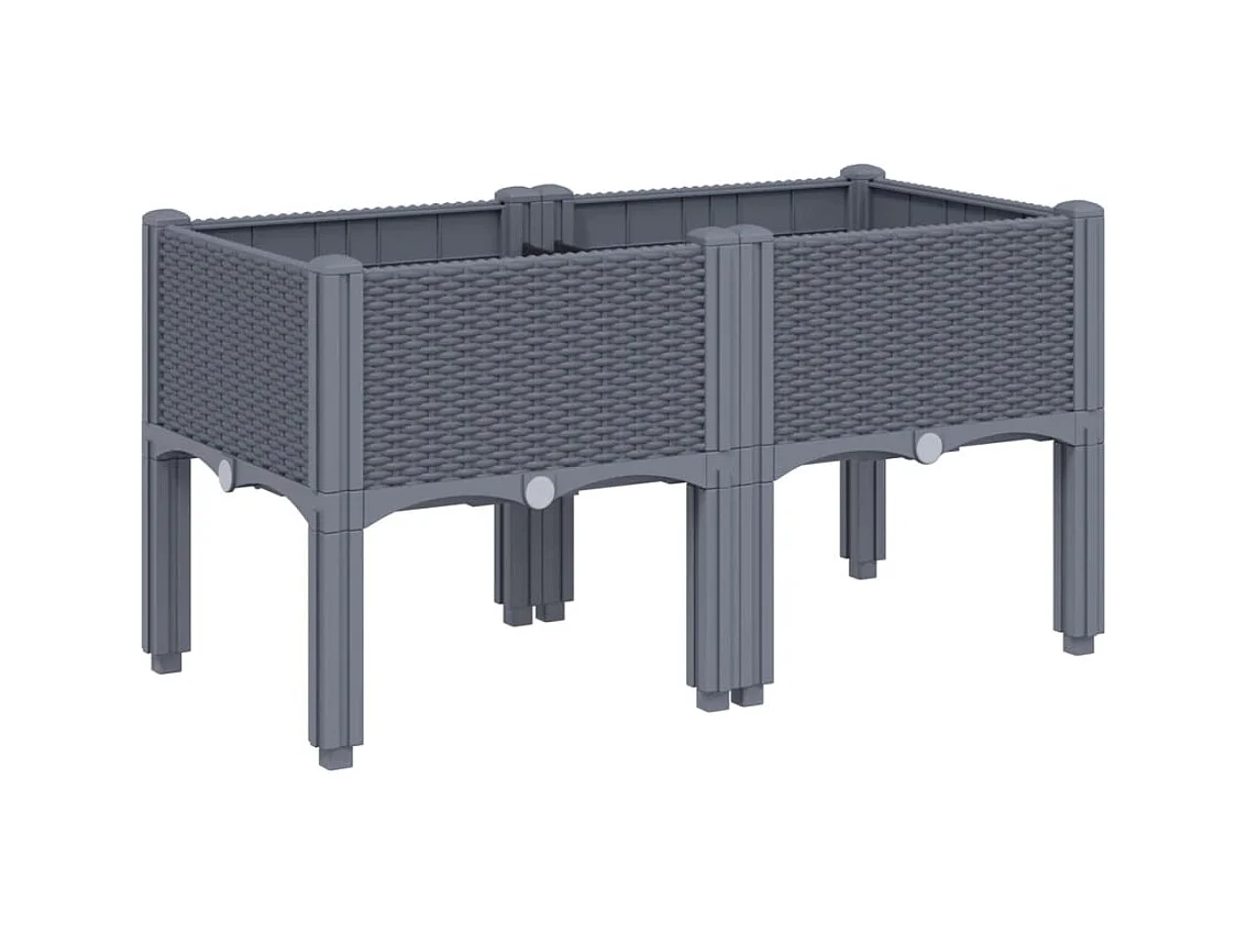 Jardinière bac lit surélevé grise 80 x 40 x 42 cm 02_0038169