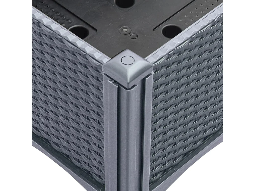 Fioriera rialzata per aiuola da giardino con piedini 80 x 40 x 42 cm PP grigio 02_0038169