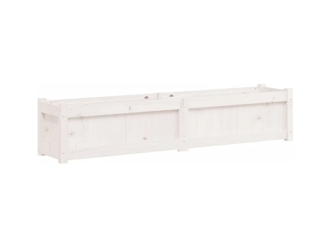 Vassoio per fioriera aiuola rialzata piante fiori terrazza giardino 150 x 31 x 31 cm legno massiccio di pino bianco 02_0037428
