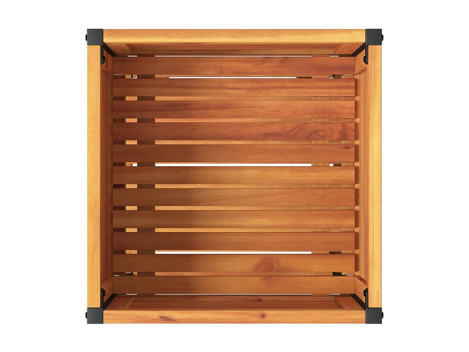 Fioriera rialzata per giardino terrazza e scaffale 45 x 45 x 80 cm in legno massello di acacia e acciaio marrone 02_0038618