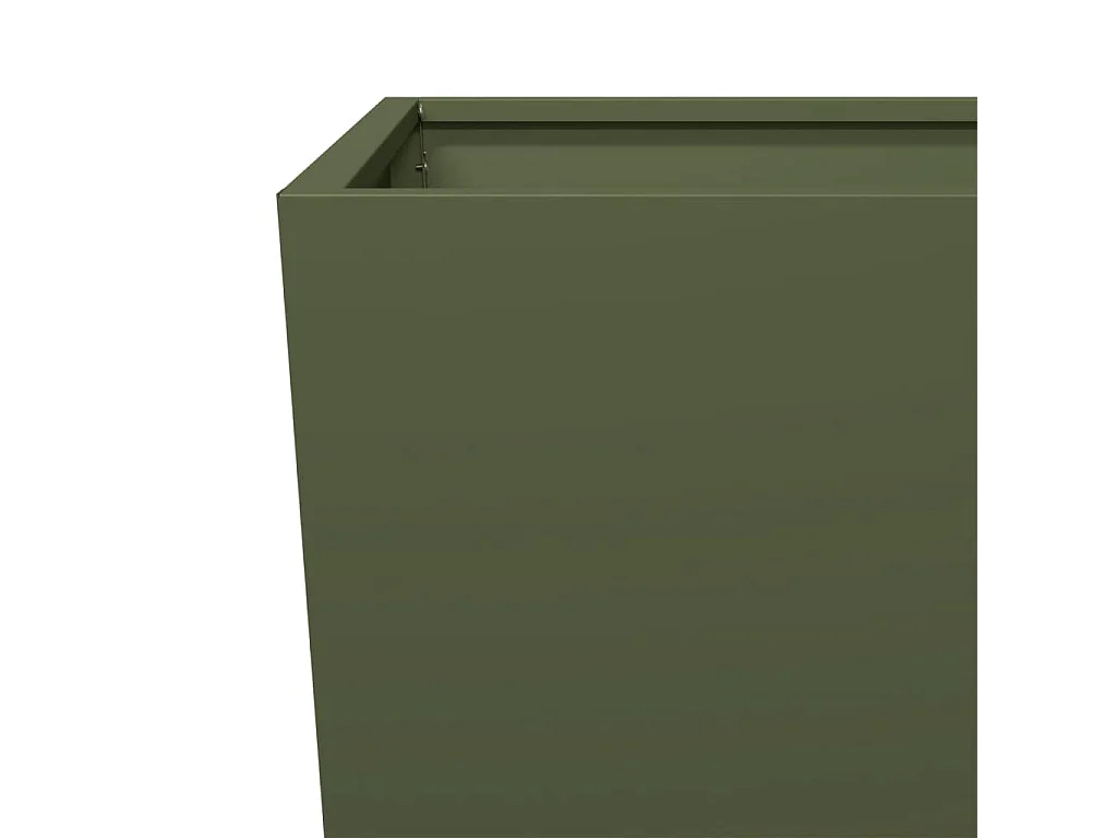 Conjunto de 2 vasos para canteiros elevados flores e terraços de jardim oliveiras 35 x 35 x 75 cm aço verde 02_0039081