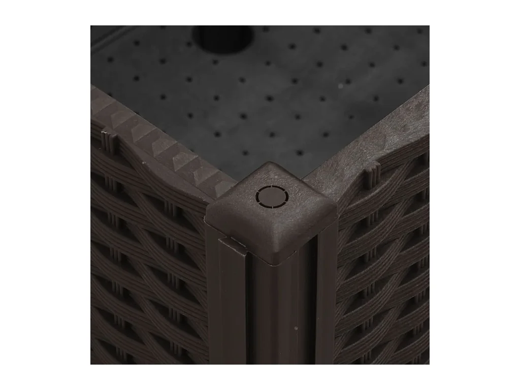 Floreira canteiro elevado floreira jardim terraço sobre rodas 150 x 80 x 54 cm PP marrom 02_0038833