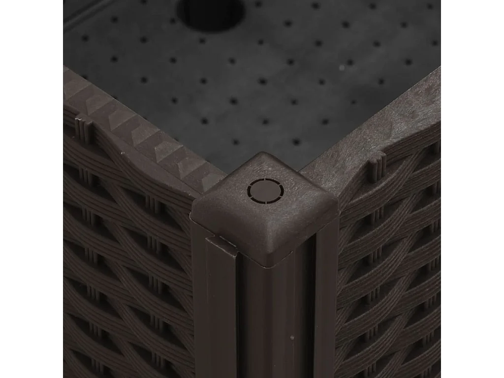 Fioriera rialzata per giardino e terrazza su ruote 150 x 80 x 54 cm PP marrone 02_0038833