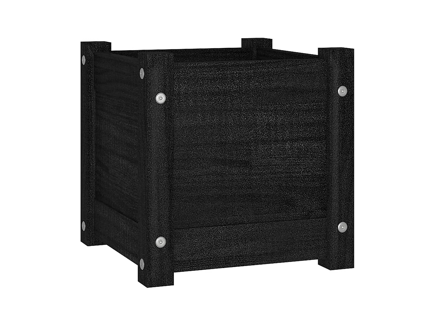 Vassoio per fioriera aiuola rialzata piante fiori terrazza giardino esterno 31 x 31 x 31 cm legno di pino massiccio nero 02_0038541