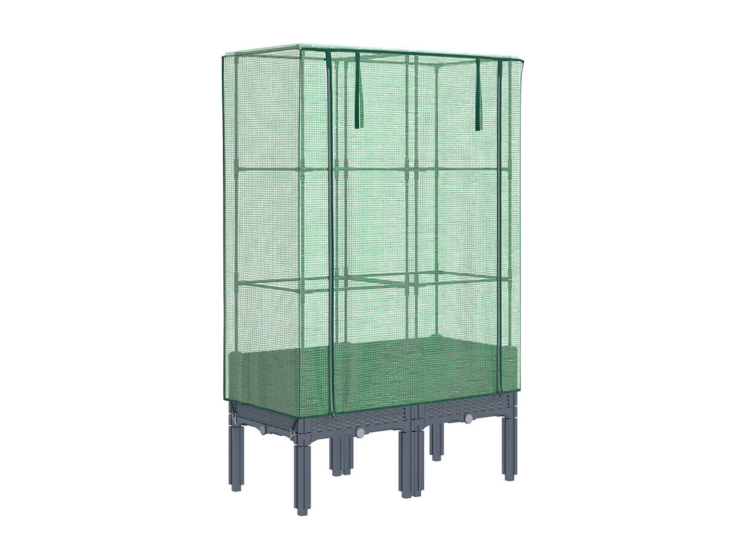 Jardinière bac lit surélevé grise 80 x 40 x 140 cm 02_0038793