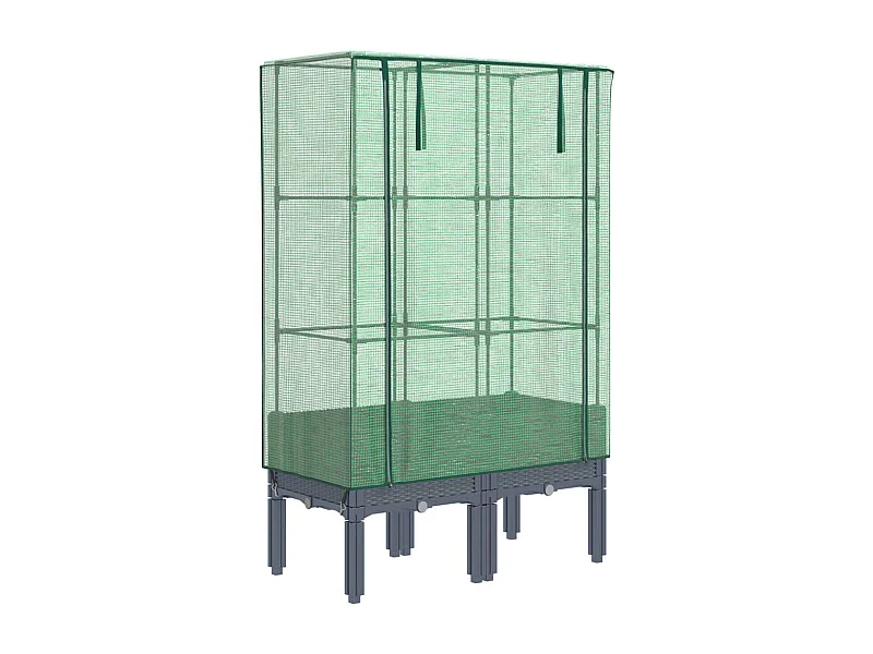 Jardinière bac lit surélevé grise 80 x 40 x 140 cm 02_0038793