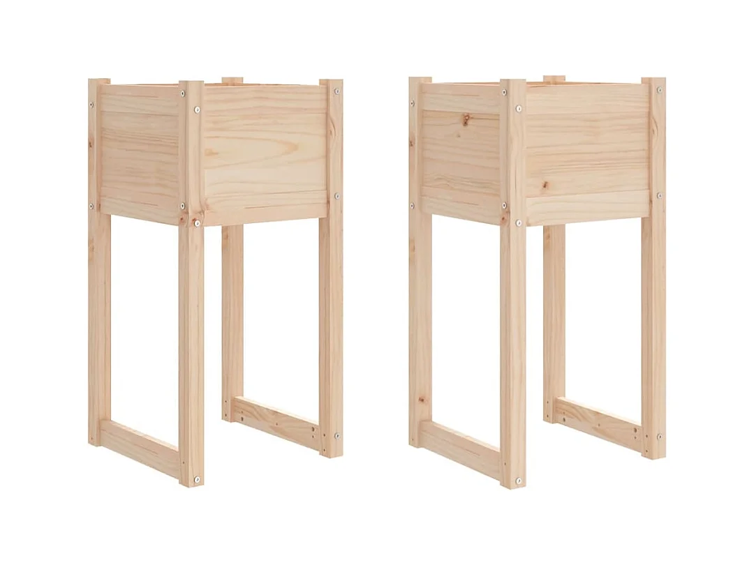 Jardinière bac lit surélevé bois marron 40 x 40 x 81 cm 02_0038969