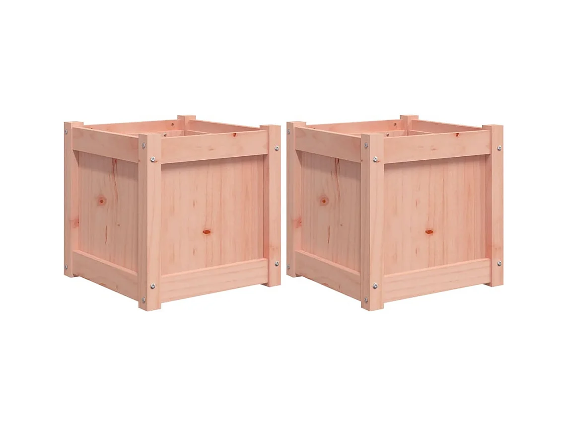 Vassoio per fioriera aiuola rialzata piante fiori giardino terrazze set di 2 legno massello douglas marrone 02_0039053