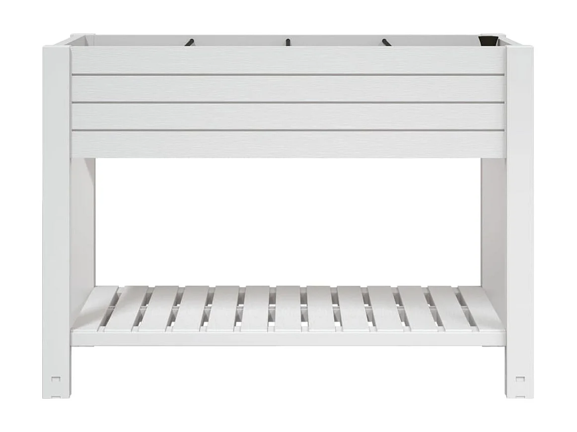 Fioriera rialzata per piante fiori patio giardino 110 x 45 x 79 cm polipropilene bianco 02_0039318