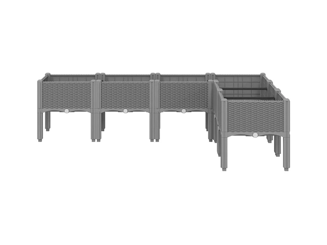 Jardinière bac lit surélevé grise 160 x 120 x 42 cm 02_0038173