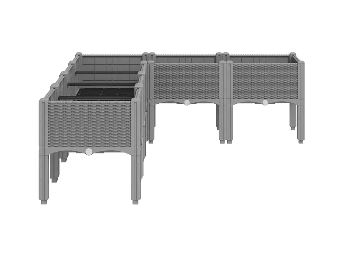 Jardinière bac lit surélevé grise 160 x 120 x 42 cm 02_0038173