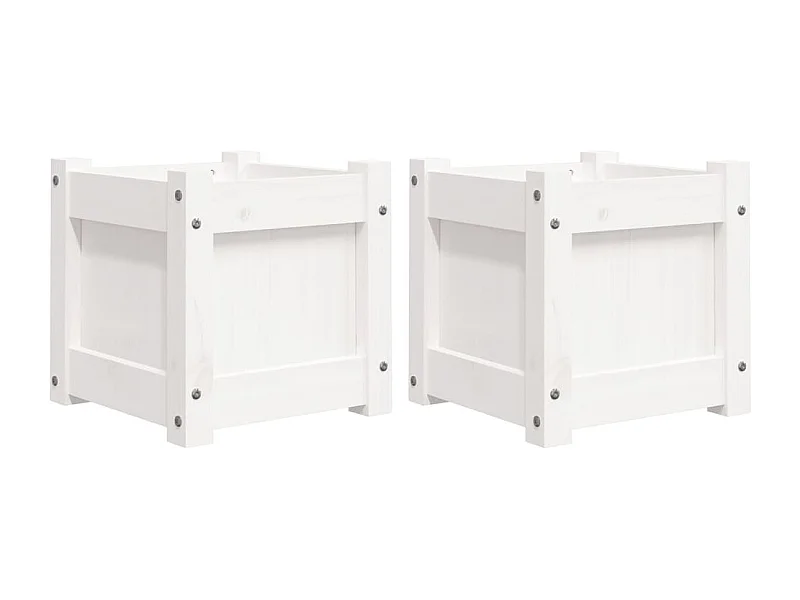 Jardinière bac lit surélevé bois blanche 31 x 31 x 31 cm 02_0039035