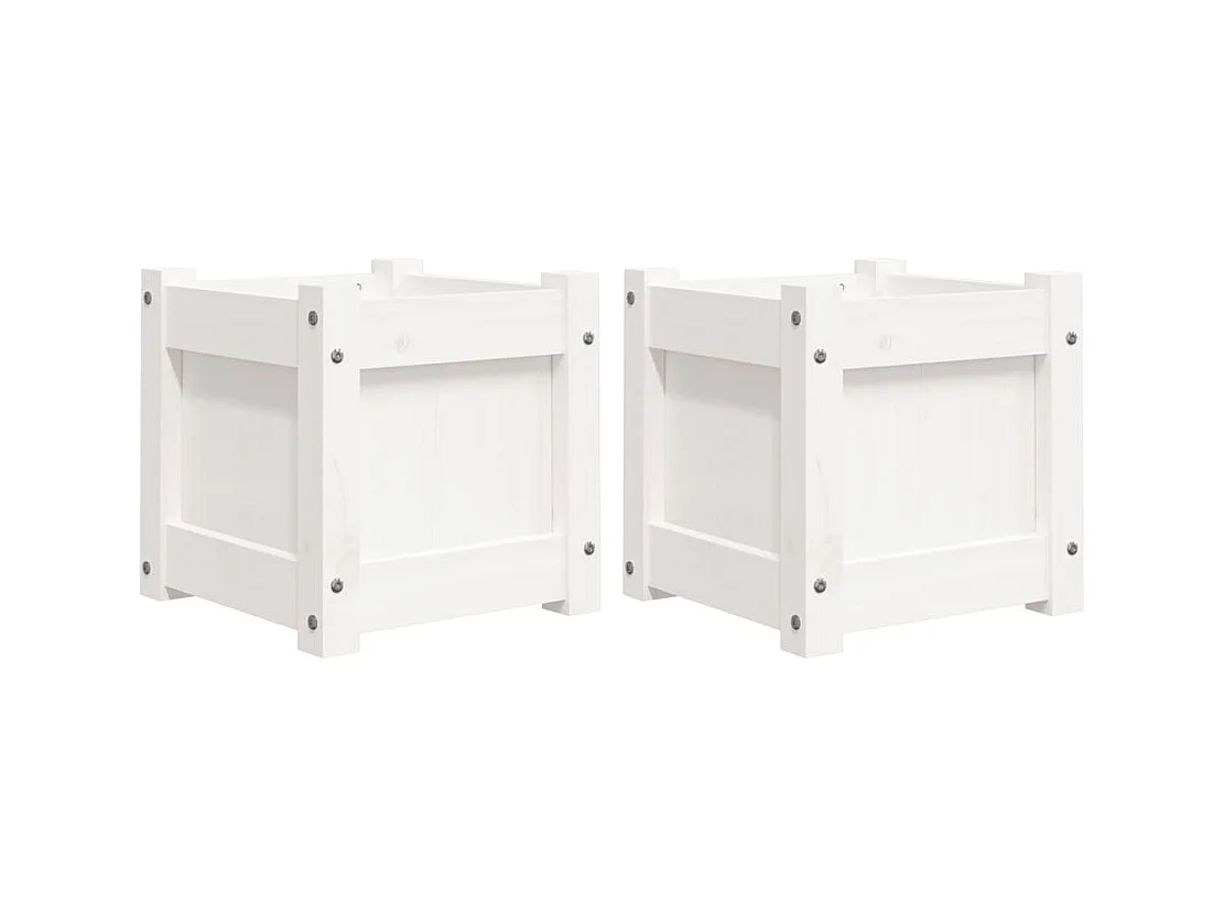 Jardinière bac lit surélevé bois blanche 31 x 31 x 31 cm 02_0039035