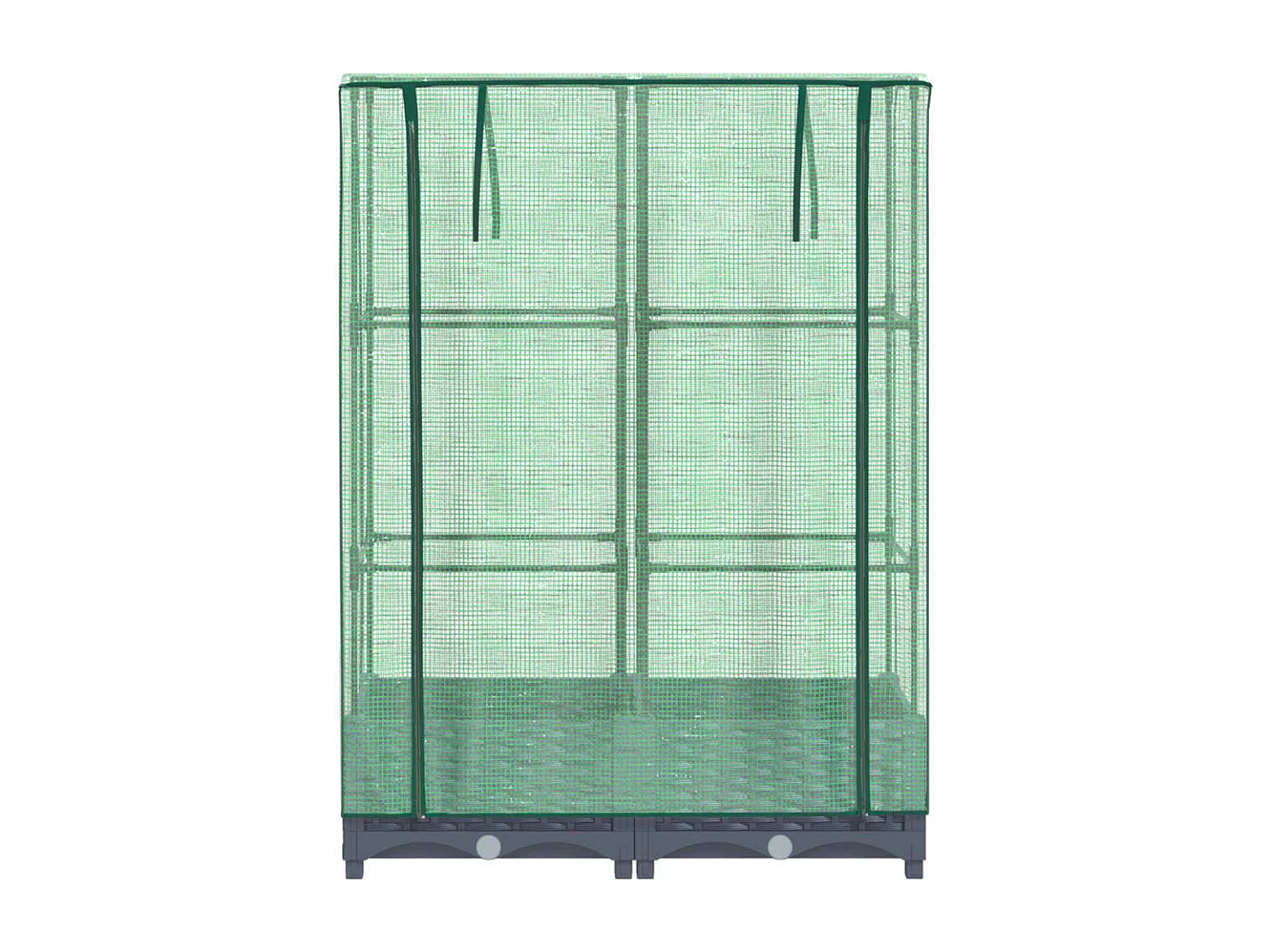 Fioriera rialzata per terrazza giardino rialzato con copertura effetto rattan 80 x 40 x 123 cm Blu grigio 02_0038786